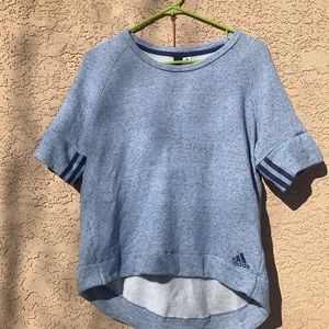 Blue Adidas short sleeve high-low hem sweatshirt